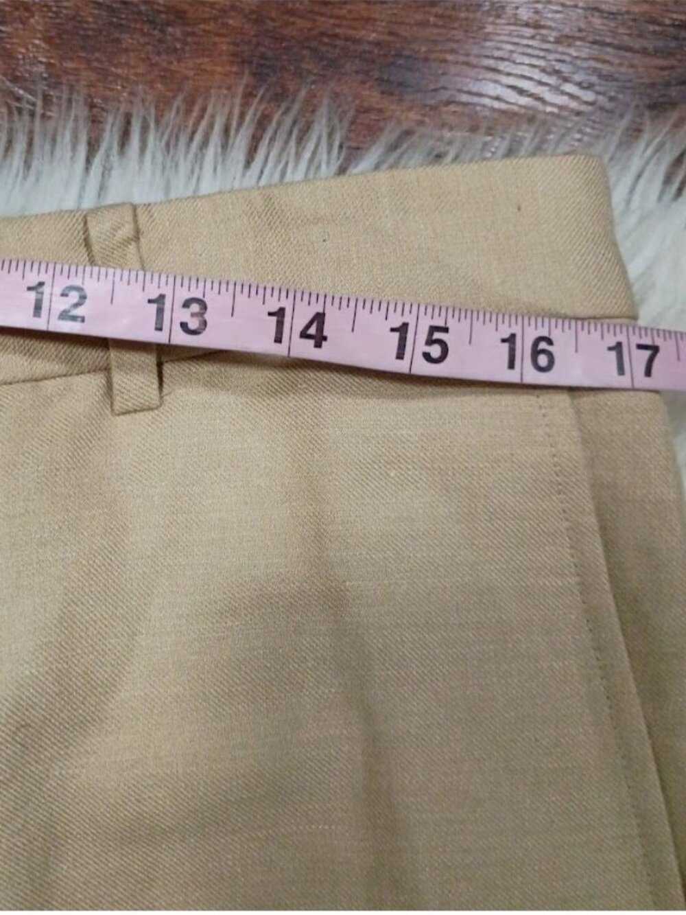 Lauren Ralph Lauren Beige Linen-Blend Wide-Leg Cropped Pants Size 12 - Picture 7 of 14